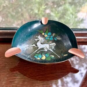 Vintage Enameled Horse Dish Holland Ashtray by The Highland House